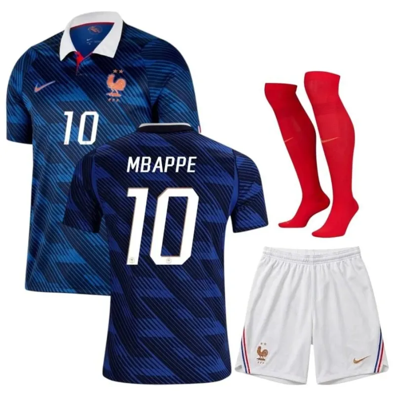 France MBAPPE 2026 World Cup kids home jersey set blue