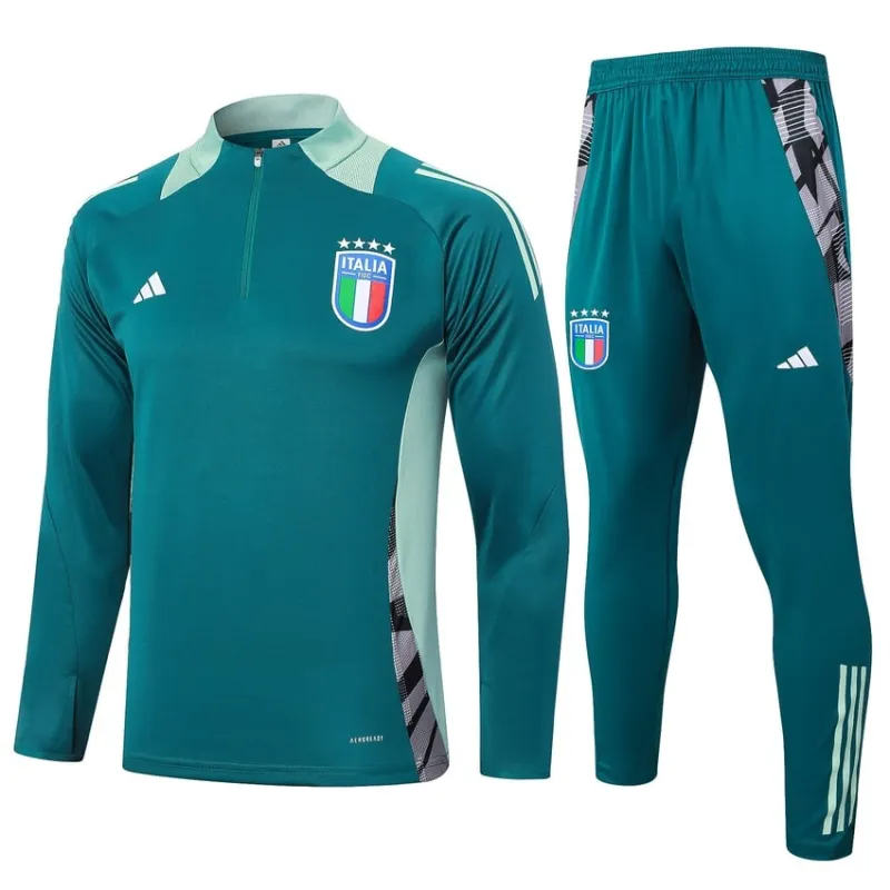 Italy's 2024/25 long-sleeved sportswear + pants - green