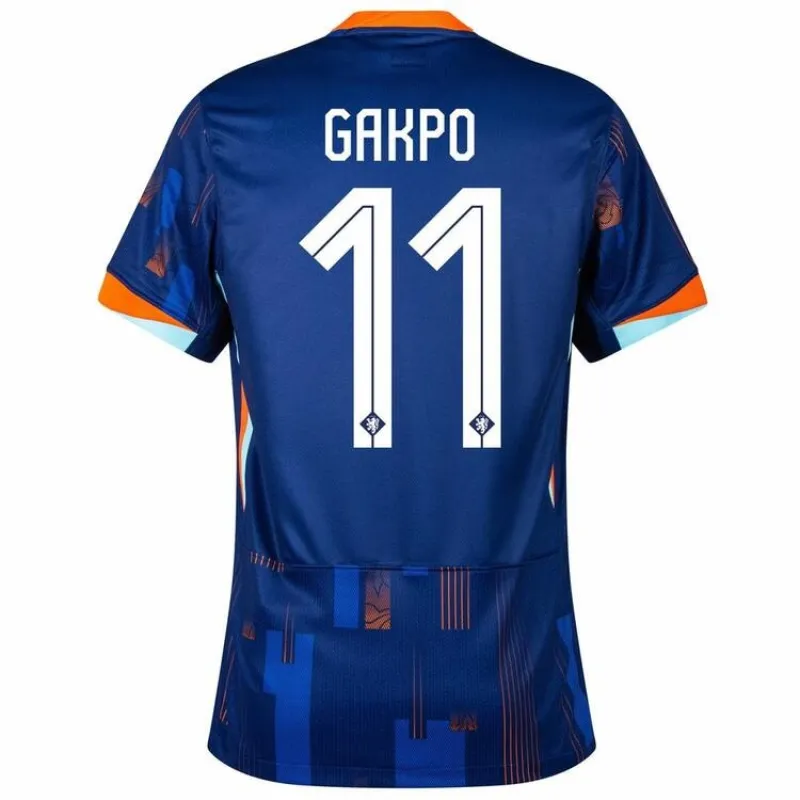 Gakpo's Netherlands 2024/25 away football jersey - blue