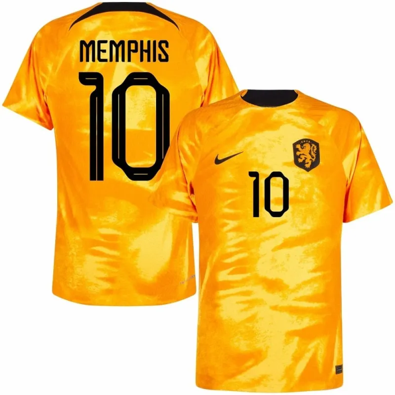 Maglia di casa dei Paesi Bassi per la Coppa del mondo di calcio 2022 di Memphis - arancione