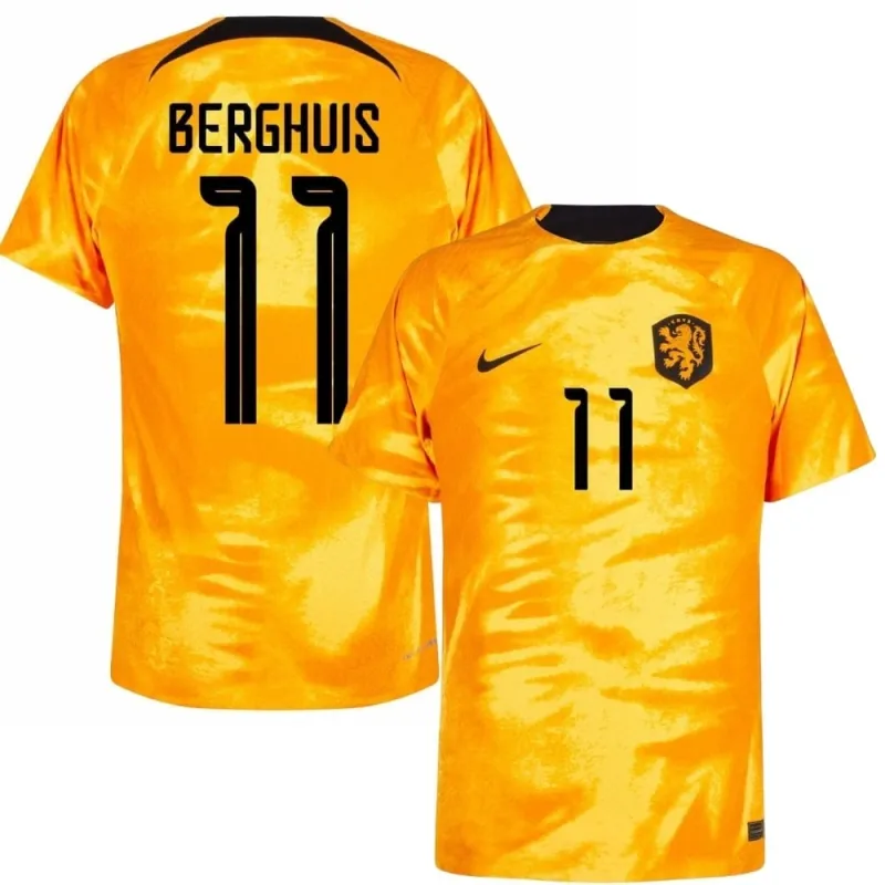 Maglia di casa dei Paesi Bassi per la Coppa del mondo di calcio 2022 di Berghuis - arancione