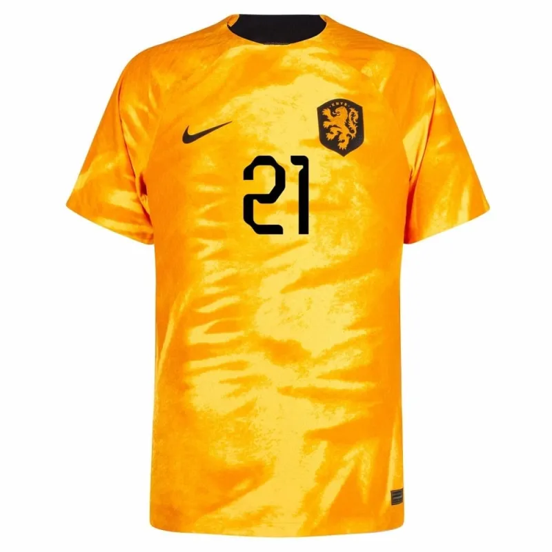 Maglia di casa dei Paesi Bassi per la Coppa del mondo di calcio 2022 di De Jong - arancione