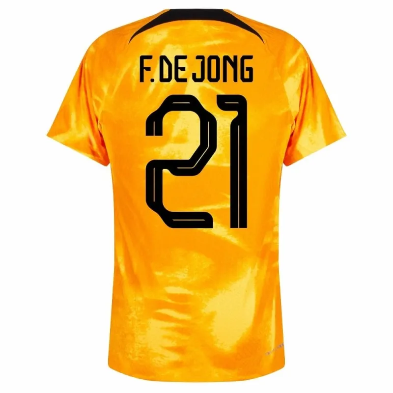 Maglia di casa dei Paesi Bassi per la Coppa del mondo di calcio 2022 di De Jong - arancione