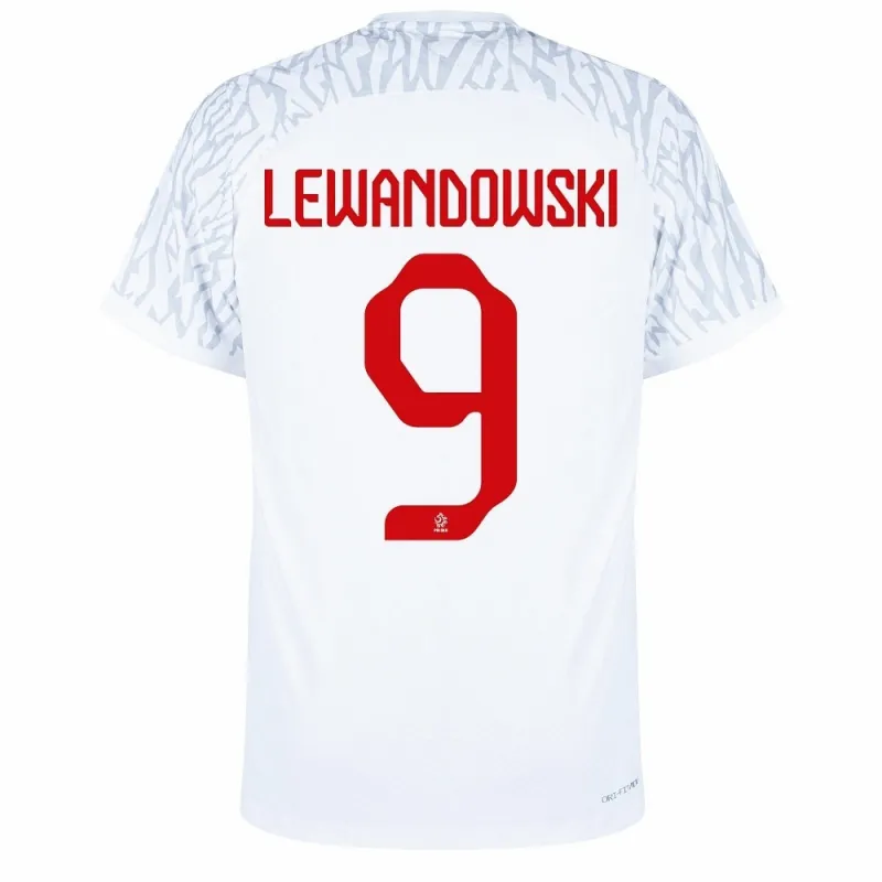 Lewandowski, Poland's home jersey for the 2022 World Cup - White