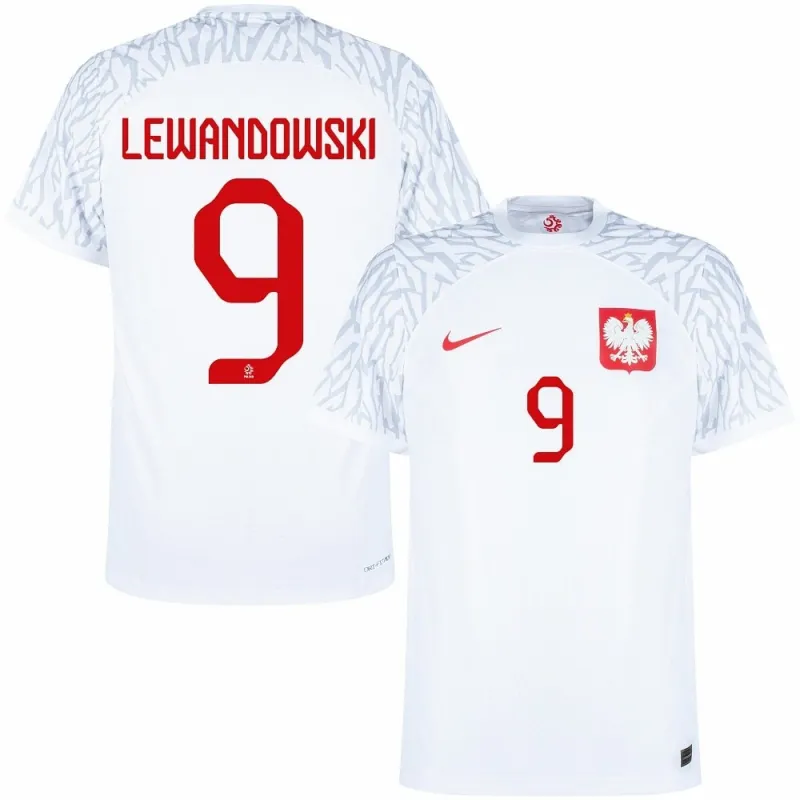 Lewandowski, Poland's home jersey for the 2022 World Cup - White