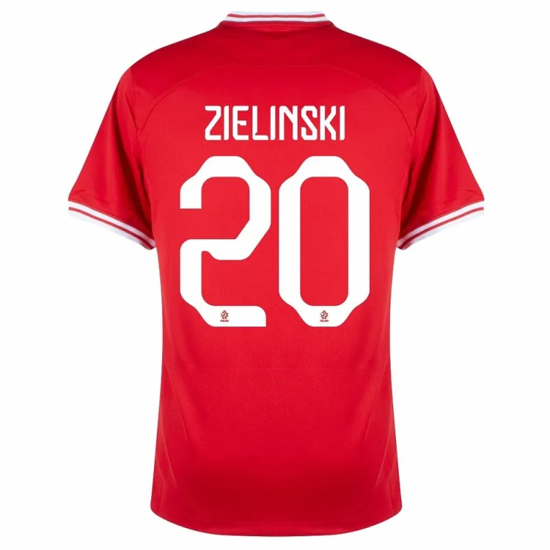 Zielinski's away jersey of Poland for the 2022 World Cup - Red