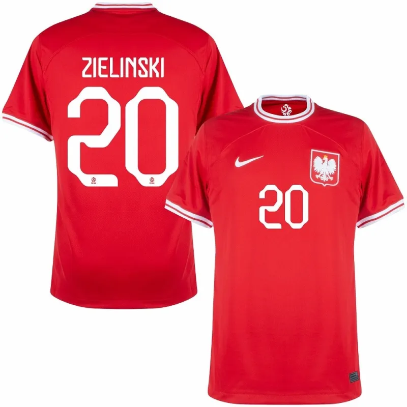 Zielinski's away jersey of Poland for the 2022 World Cup - Red