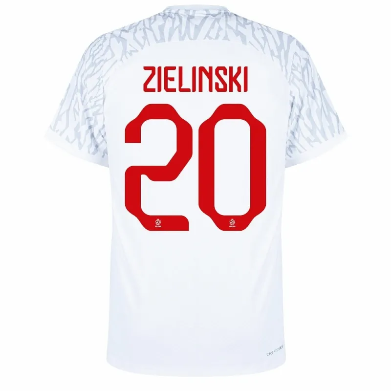 Zielinski's home jersey of Poland for the 2022 World Cup - White