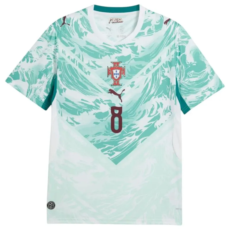 Portugal B.FERNANDES 2026/27 Away Kids Kit Green