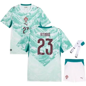 Portugal VITINHA 2026/27 Away Kids Kit Green