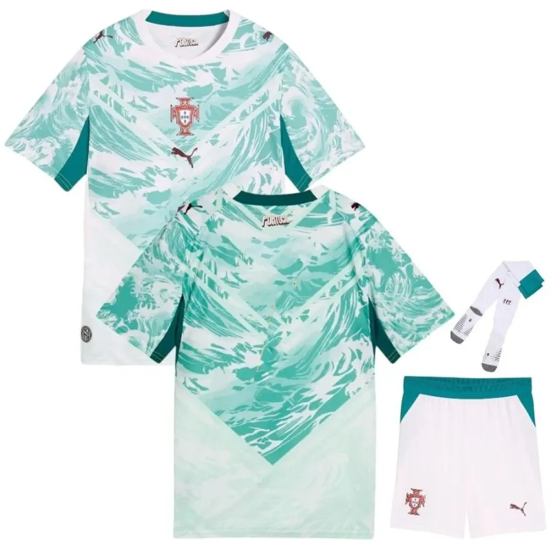 Portogallo 2026/27 set maglia trasferta bambino verde