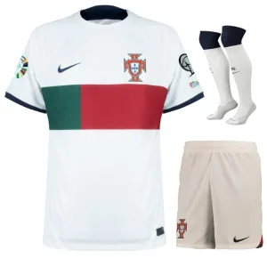 Jeux de maillots pour enfants d'extérieur de l'Euro 2024 du Portugal - Blanc