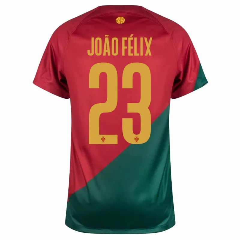 João Félix's Portugal 2022 FIFA World Cup Home Jersey - Red and Green