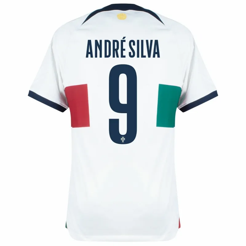 La camiseta de partido fuera de la Copa del Mundo FIFA 2022 de Portugal de André Silva - Blanca