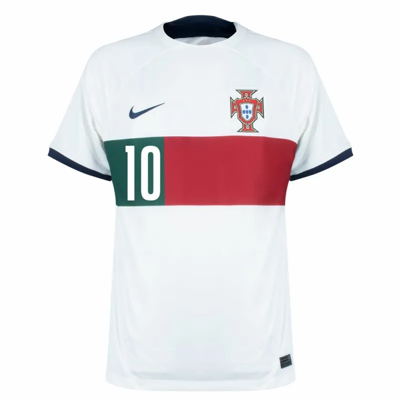 La camiseta de partido fuera de la Copa del Mundo FIFA 2022 de Portugal de Bernardo - Blanca