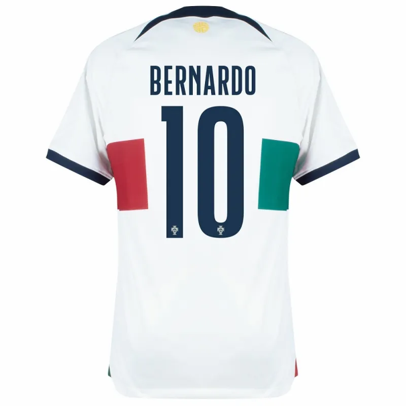La camiseta de partido fuera de la Copa del Mundo FIFA 2022 de Portugal de Bernardo - Blanca