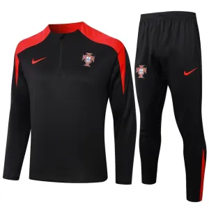Abbigliamento sportivo a maniche lunghe + pantaloni del Portogallo 2024/25 - nero