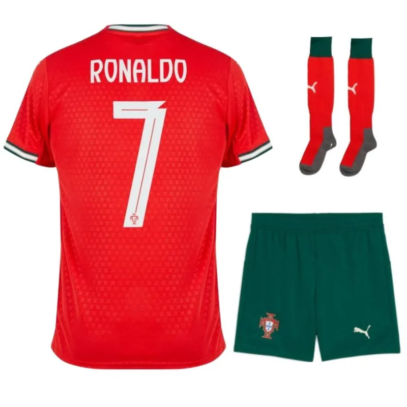 Portogallo RONALDO Kit bambino 2025/26 Casa - Rosso