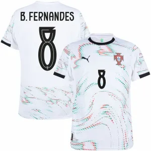 Portogallo B.FERNANDES 2025/26 Maglia Trasferta - Bianca