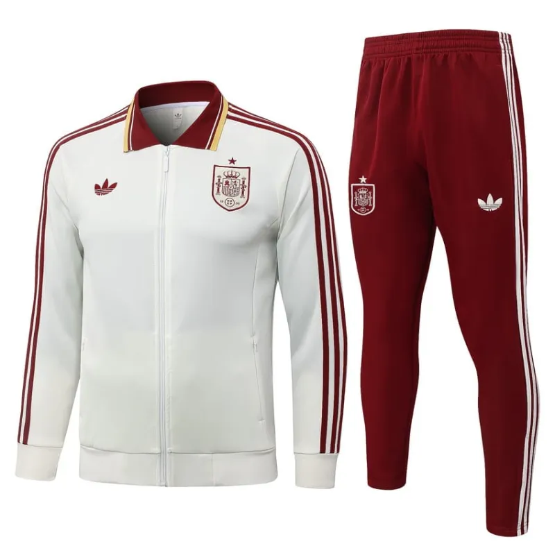 Giacca Tuta Sport Spagna 2026/27 Bianco Rosso