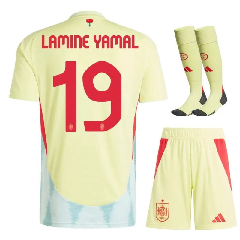 Yamal's Spain 2024/25 Away Kids' Jersey Set - Yellow