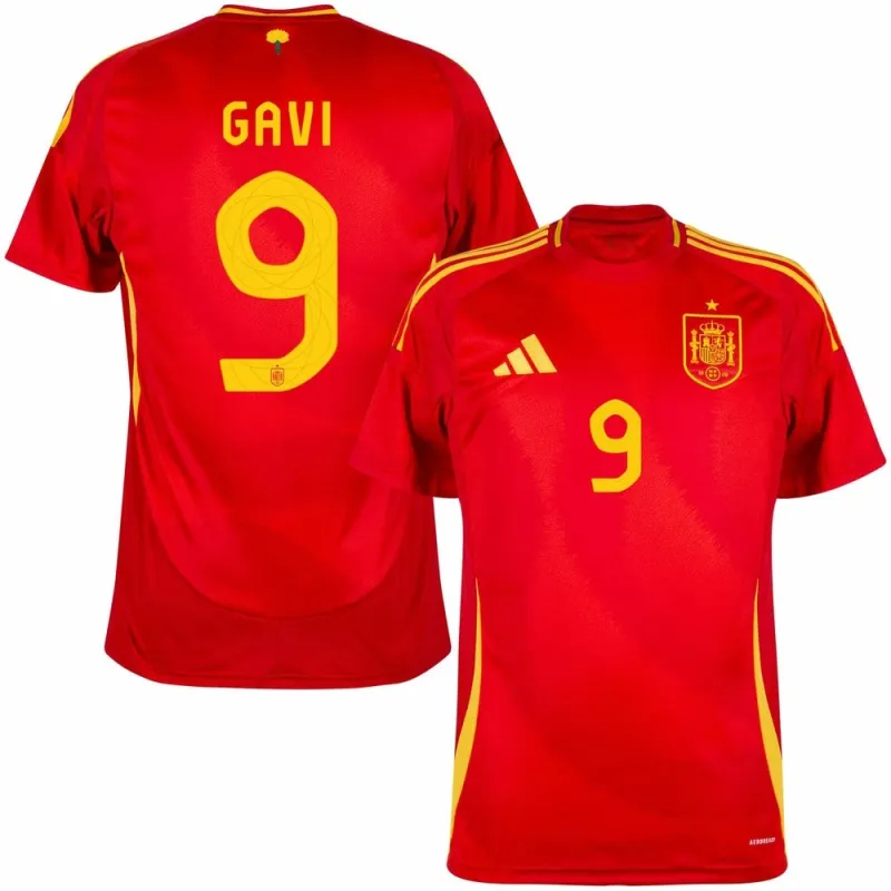 Gavi's Spanische 2024/25 Heimtrikot - Rot
