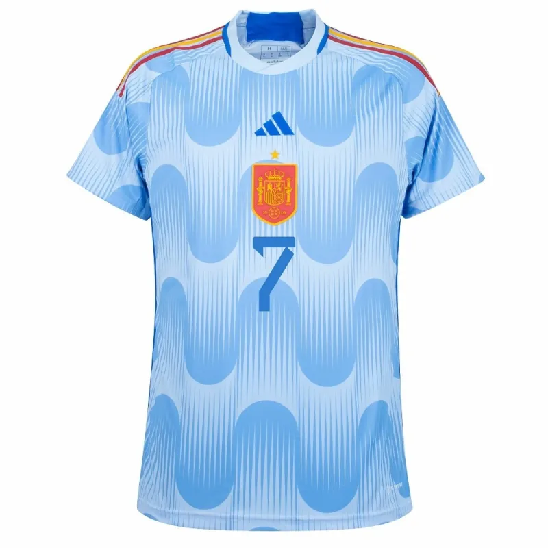 Morata. Maglia d'esterno della Spagna per la Coppa del mondo FIFA 2022 - Blu