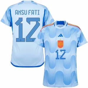 Ansu Fati. Spain's 2022 FIFA World Cup Away Jersey - Blue