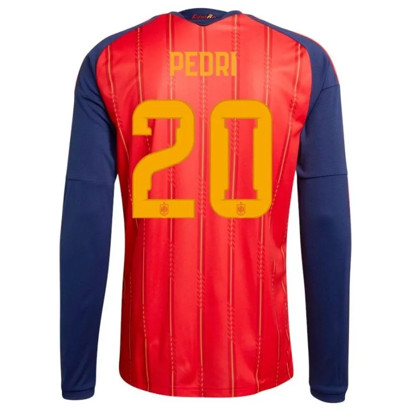 Spain PEDRI 2026/27 Home Long Sleeve Jersey - Red