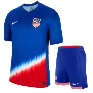 The US team's 2024/25 children's away jersey set, blue