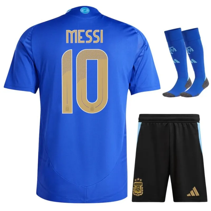 Messi, Maglia dell'Argentina in trasferta 2024/25 per bambini (Blu)