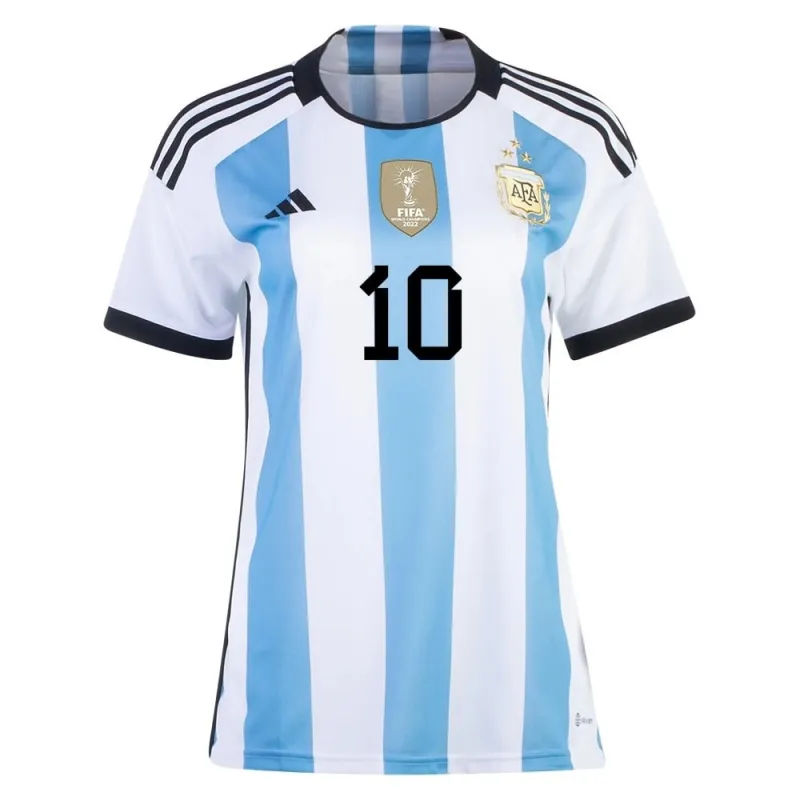 Messi, Argentina 2022/23 3-Star Women's Jersey (Sky Blue)