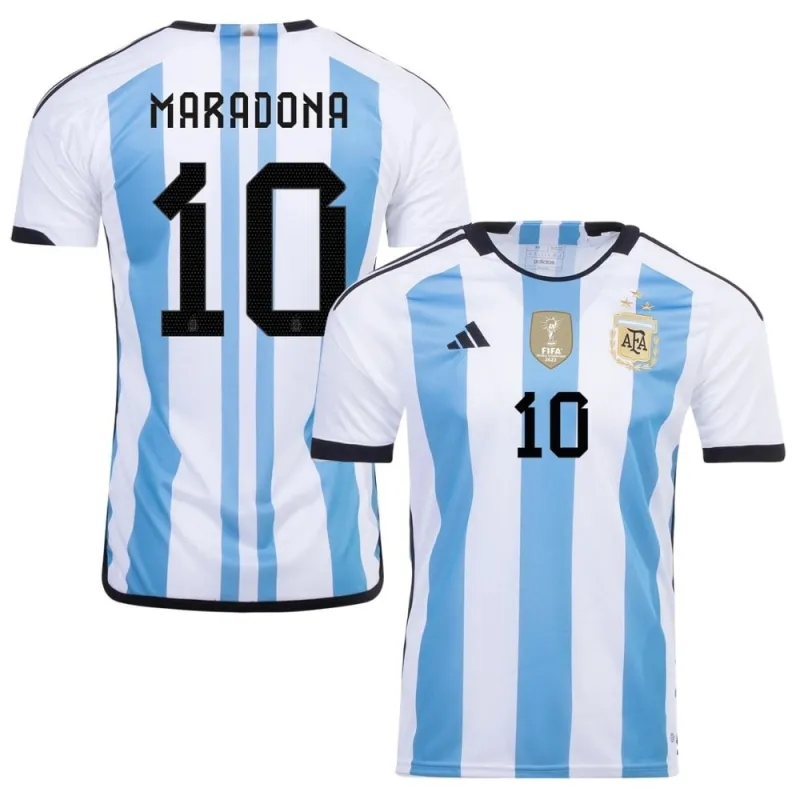 Maradona, Argentina 2022/23 3-Star Home Jersey (Sky Blue)