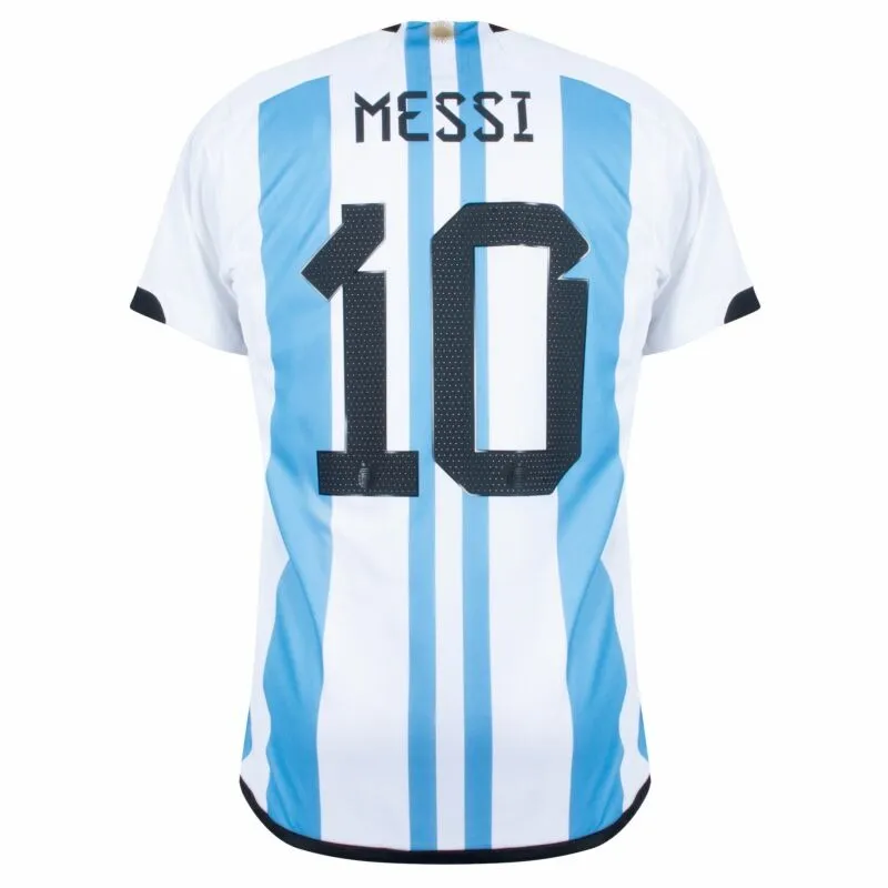Messi, Argentinien 2022 Weltmeisterschaft Heimtrikot (Himmelblau)