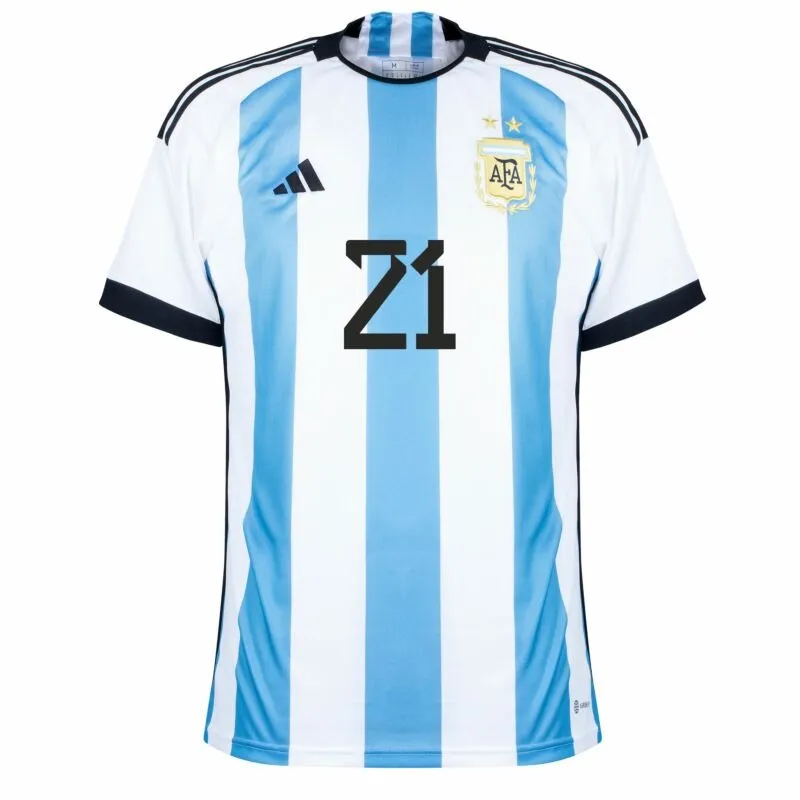 Dybala, Argentina 2022 World Cup Home Jersey (Sky Blue)