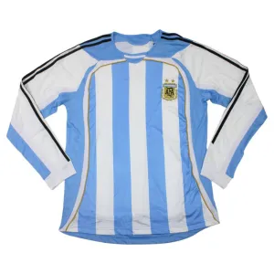Argentina Long-sleeved 2006 Home Jersey (Blue and White)
