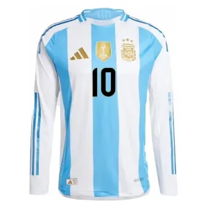 Messi Argentina 2024/25 Home Long Sleeve Replica Jersey - Light Blue
