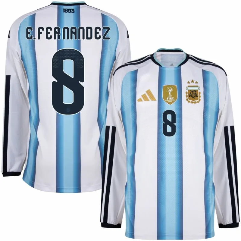 Argentina E.FERNANDEZ 2026/27 Home Long Sleeve Jersey - Blue/White