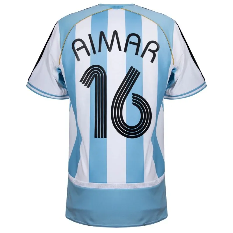 Argentinien AIMAR 2006 Retro Heimtrikot Blau Weiß