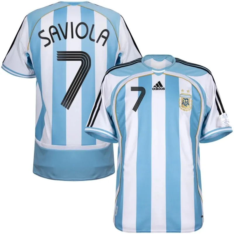 Argentina SAVIOLA 2006 Retro Home Jersey Blue White