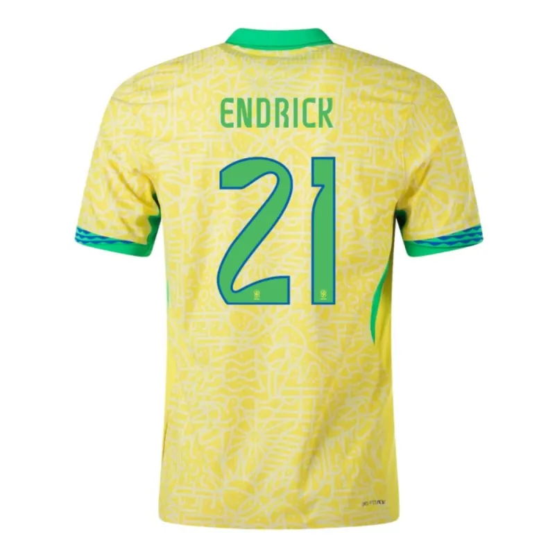 ENDRICK Brazil 2024/25 Home Kids Fan Edition Kit - Yellow