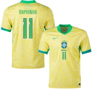 Raphinha, Brazil 2024/25 Home Jersey, Fan Version, Yellow