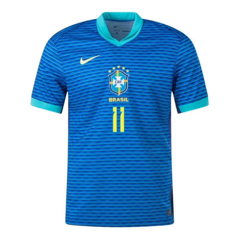 Raphinha, Brasilien Auswärts-Trikot 2024/25, Fanausgabe, Blau