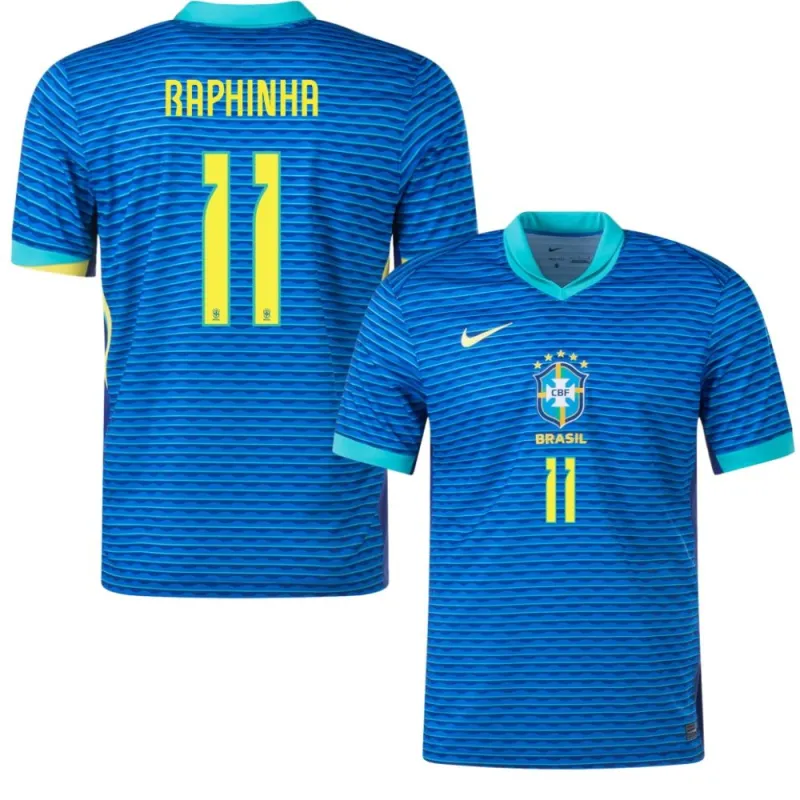 Raphinha, Brasilien Auswärts-Trikot 2024/25, Fanausgabe, Blau