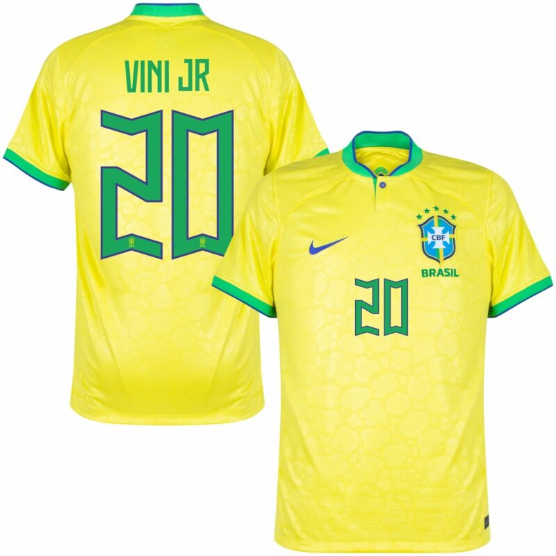 VINI JR, Brasilien 2022 Weltmeisterschaft Heimfans-Trikot (Gelb)