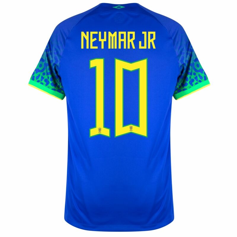 Neymar JR, Brasilien 2022 Weltmeisterschaft Auswärtsfans-Trikot (Blau)