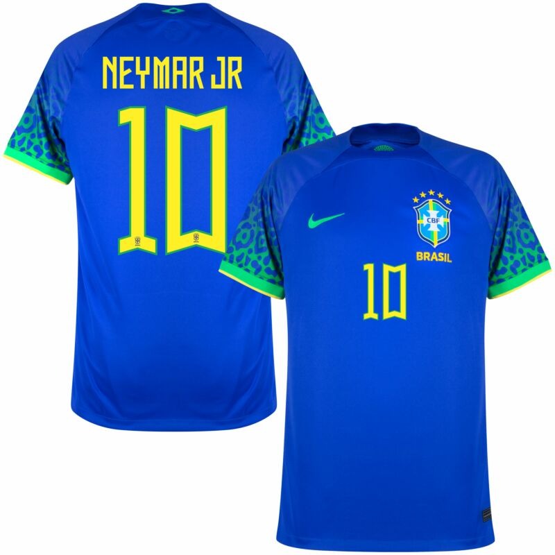 Maillot de supporters bleu du monde cup 2022 du Brésil pour Neymar Jr., version replica