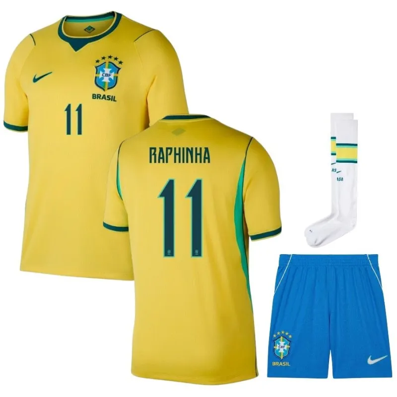 Brasile RAPHINHA 2026/27 Maglia Casa Bambino Giallo