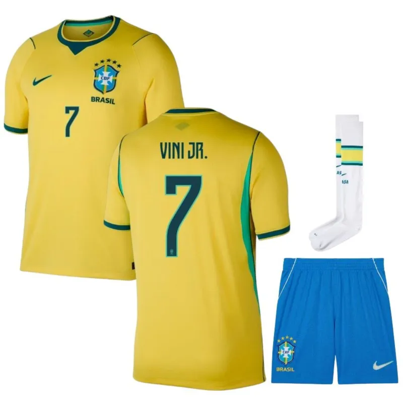 Brasile VINI JR 2026/27 Maglia Casa Bambino Giallo
