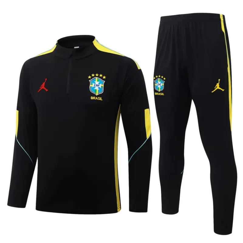 Conjunto Chándal Brasil 2026/27 Negro Amarillo